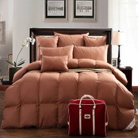 五星级酒店全棉炫彩羽绒被 白鸭绒被子1.8m/2.0m高支高密防羽布纯色被芯加厚秋冬被斜纹羽毛工艺