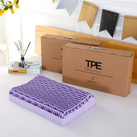 TPE无压枕头春夏季护颈椎单人果胶凉枕芯释压助眠睡眠可水洗黑科技释压枕果胶枕