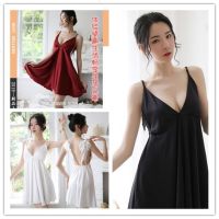 白织鸟情趣内衣女士睡裙三点式缎面诱惑露背大码可爱透视调情家居服