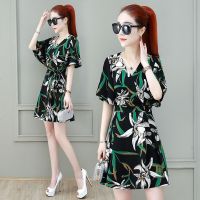 白织鸟两件套短袖短裤女新款韩版收腰气质减龄时尚雪纺阔腿套装