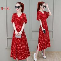 白织鸟波点雪纺连衣裙女收腰显瘦2020年夏季新款桔梗法式小众夏天长裙子