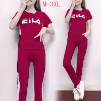 白织鸟短袖七分短裤运动服套装女夏季新款洋气时尚休闲两件套潮