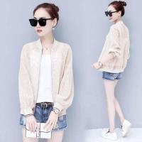 白织鸟蕾丝透气防晒衣女2020夏季新款宽松薄款防晒服空调衫短款开衫外套