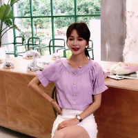 雪纺衫女短袖2020新款夏季韩版宽松甜美小衫娃娃显瘦上衣