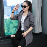 白织鸟连帽风衣外套女装2020年秋季新款秋冬时尚百搭中长款夹克