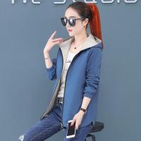 白织鸟韩版春秋中长款外套时尚百搭休闲大码女装显瘦减龄胖MM两面穿风