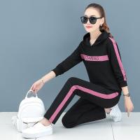 白织鸟运动套装女春秋2020年秋装新款大码宽松连帽休闲跑步服两件套