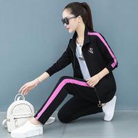 白织鸟运动套装女春秋装遮肚外套2020年新款韩版时尚休闲跑步服三件