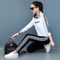 白织鸟秋装纯棉休闲运动套装女秋季新款大码洋气减龄春秋两件套(公版)