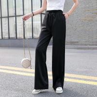 白织鸟紫色冰丝阔腿裤女高腰垂感夏季薄款显瘦西装裤直筒宽松拖地裤