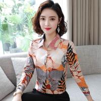 白织鸟长袖碎花衬衣女2020年秋装新款复古港味中年妈妈装上衣印花衬