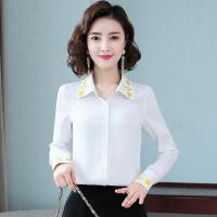 白织鸟韩版衬衫女长袖2020秋装新款宽松洋气小衫复古港风气质绣花