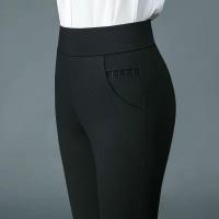 白织鸟新款休闲裤女春秋加厚松紧高腰直筒长裤妈妈裤子中年女裤大码弹力