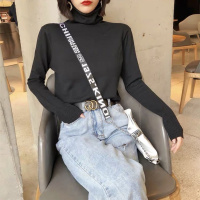 白织鸟大码针织衫女堆堆领毛衣女宽松套头针织衫2020新款韩版慵懒打底衫