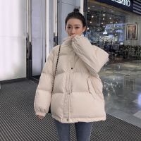 白织鸟2020年新短款紫色棉服棉衣棉袄女韩版宽松羽绒学生面包服冬季外套
