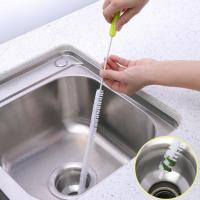 水可下水道管道清洁刷子疏通厨房水池弯曲器毛发卫浴清理器加长