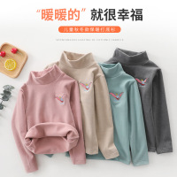 儿童打底衫男童女童 宝宝春秋衣保暖上装 德绒磨毛中高领上衣