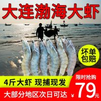 [4斤仅需79元]虾鲜活大连野生海捕大虾基围虾海鲜对虾明虾海虾[三天内发货]