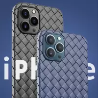 可波 苹果iPhone11/12/ProMax/mini手机壳软硅胶编织皮纹防摔套11pro镂空散热壳保护壳外壳透气防滑