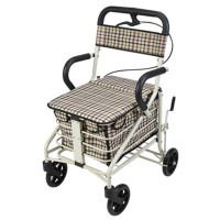 老年人购物车手推车老人代步车可推座椅可坐四轮车轻便折叠小拉车