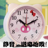 闹钟小学生可爱少女心静音宿舍闹铃大声男儿童小闹钟床头简约钟表