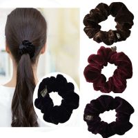 5个装韩国绒布圈简约黑色粗绳大号头饰头花盘扎皮筋头绳
