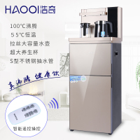浩奇1581直销茶吧机饮水机不锈钢抽水管全自动上水双壶双出水双加热全智能遥控操作立式下置水桶防烫三层水壶