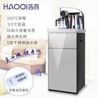 浩奇2216S直销茶吧机饮水机不锈钢抽水管全自动上水双壶双出水双加热全智能遥控操作立式下置水桶防烫三层水壶