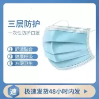 [口罩]3层防护飞沫成人学生口罩[疫情地区不发货,三天未发请退款]