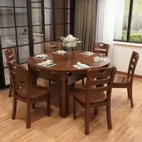 餐桌椅组合桌子吃饭实木餐桌小户型饭桌家用圆桌子折叠桌