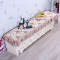 电视柜罩防尘罩欧式长方形电视柜防尘罩布艺蕾丝盖巾桌布简约现代|花语咖色防滑款电视柜罩 电视柜尺寸40*150厘米