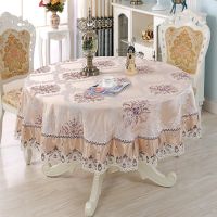 现代简约欧式餐桌桌布家用圆桌桌布布布艺圆形小|繁花-02 130cm圆桌布适合80cm左右圆桌