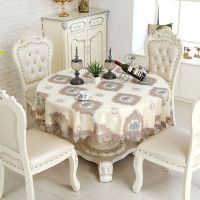 现代简约欧式餐桌桌布家用圆桌桌布布布艺圆形小|尼伯特-01 200cm圆桌布适合150cm圆桌