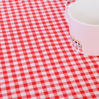 桌布少女心网红桌布布艺圆形茶几罩餐桌布方形棉麻茶几桌布小清新|红方格 140*200