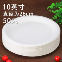 一次性纸盘子加厚可降解手工幼儿园生日蛋糕烧烤餐具纸盘50只|10英寸50只