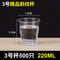 加厚一次性塑杯航空杯塑料杯透明杯一次性水杯家用1000只杯子|精品3号杯500只220ML