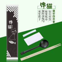 一次性筷子四件套套装饭店专用便宜外卖餐具筷子勺子三合一打包|馋猫金龟勺子800套