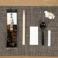 一次性筷子套装四件套勺子纸巾四合一外卖餐具新款800套|舌尖上的中国800袋装