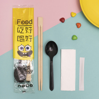 一次性筷子四件套外卖打包餐具套装四合一商用筷1000套可定制logo|海绵宝宝K勺1000套