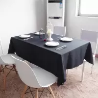 纯白色桌布布艺酒店西餐厅饭店一次性台布长方形圆桌欧式婚庆生日|黑色 110*160cm