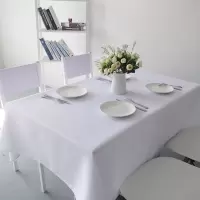 纯白色桌布布艺酒店西餐厅饭店一次性台布长方形圆桌欧式婚庆生日|白色 150*150cm