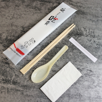 一次性筷子套装三四件套定制打包饭店专用便宜外卖餐具1000套商用|白色吃货l四件套黄勺1000套