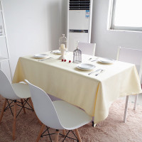 纯白色桌布布艺酒店西餐厅饭店一次性台布长方形圆桌欧式婚庆生日|浅黄色 130*180cm