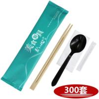 一次性筷子四件套叉勺商用餐具四合一餐厅饭店外卖打包勺套装定制|湖蓝色肯德基勺300套