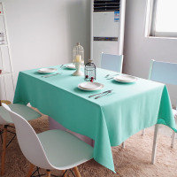 纯白色桌布布艺酒店西餐厅饭店一次性台布长方形圆桌欧式婚庆生日|蒂芙尼蓝 140*200cm