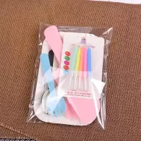 纸盘一次性蛋糕刀叉碟生日蛋糕刀叉盘组合三合一生日蛋糕餐具套装|[透明袋]5盘5叉1刀1蜡烛100套