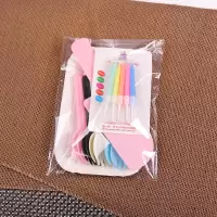 纸盘一次性蛋糕刀叉碟生日蛋糕刀叉盘组合三合一生日蛋糕餐具套装|【透明袋】10盘10叉1刀1蜡烛100套