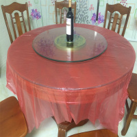 50张一次性桌布加厚防水圆桌塑料酒店台布婚庆家用正方形透明|红色5包50个[1.4*1.4m]