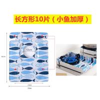加厚煤气灶防油垫清洁垫灶台锡箔纸锡纸保护垫贴纸燃气灶垫耐高温|长方形10片(小鱼加厚)