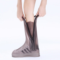 抖音防雨鞋套防水层户外男女士成人防滑加厚耐磨防污防雪防水靴套 [819]咖啡色 S码[35-36码鞋]